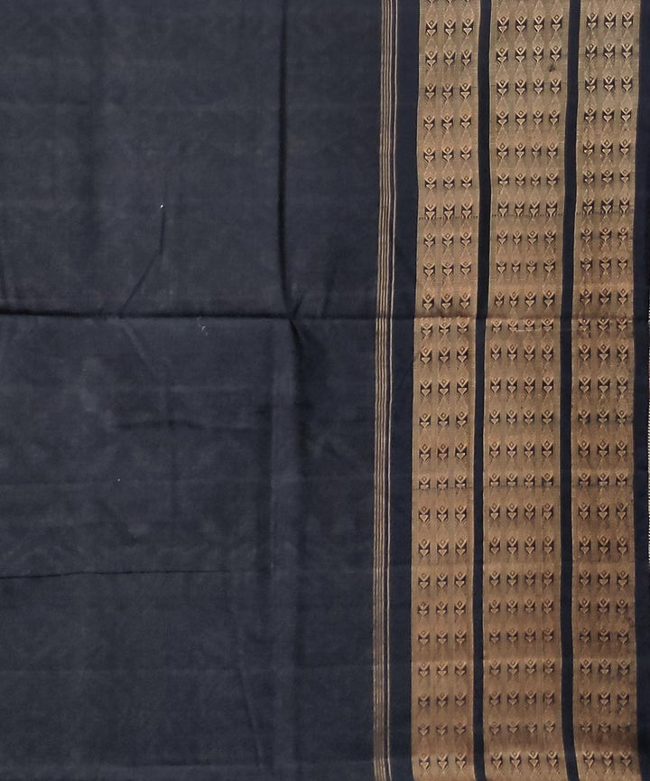 Multicolor black handwoven cotton sambalpuri saree