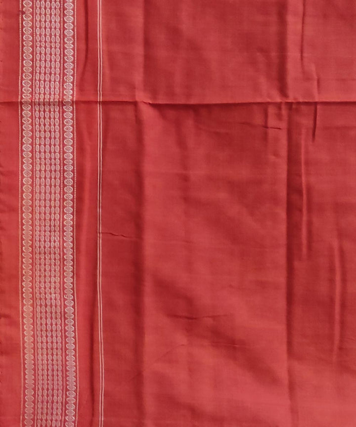 Brown rust handwoven cotton sambalpuri saree