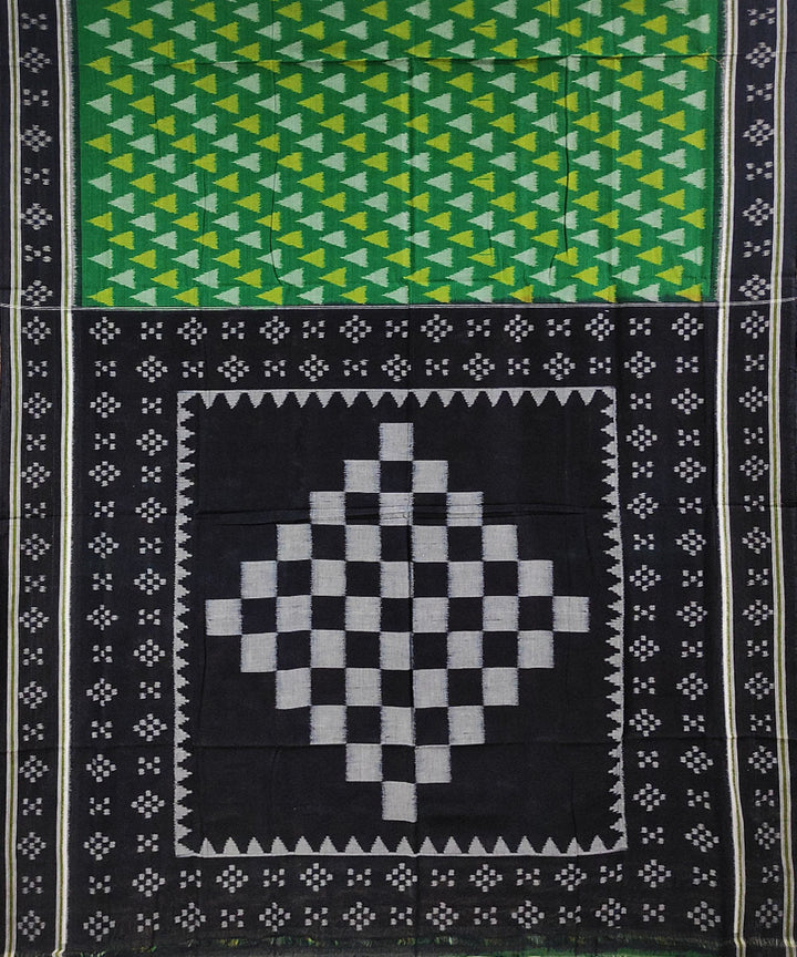 Green handwoven cotton nuapatna saree