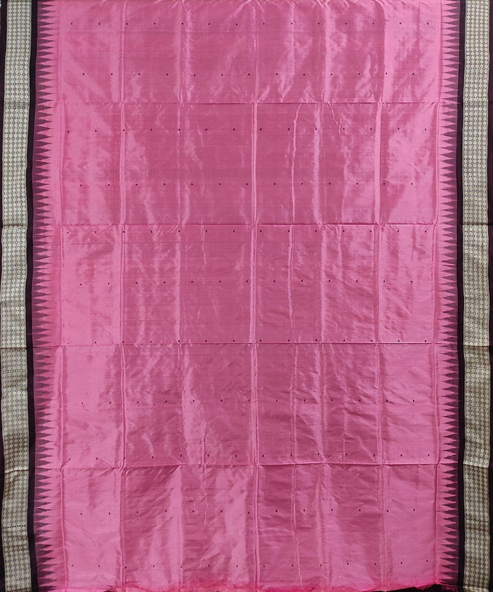 Pink handwoven silk bomkai saree