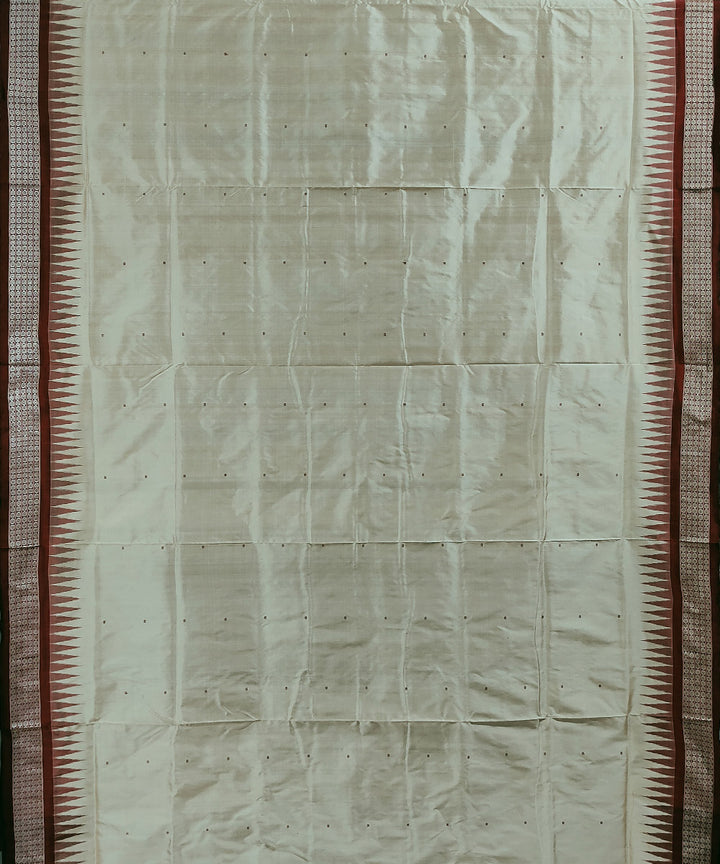 Beige handwoven silk bomkai saree
