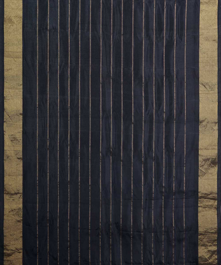 Grey blue handwoven gadwal silk saree