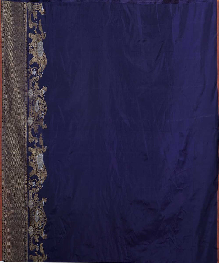 Pink blue handwoven gadwal silk saree