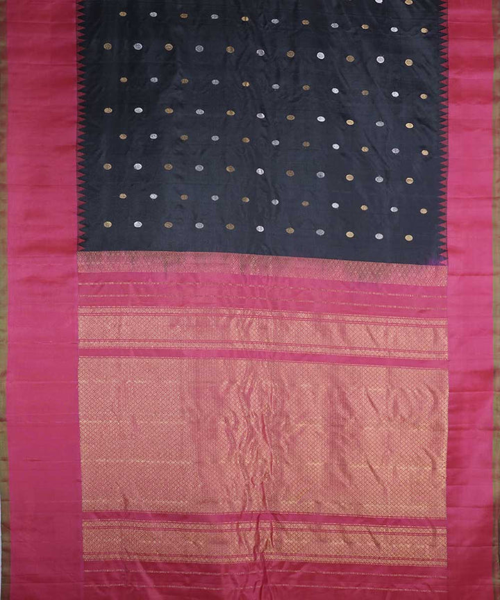 Black handwoven gadwal silk saree