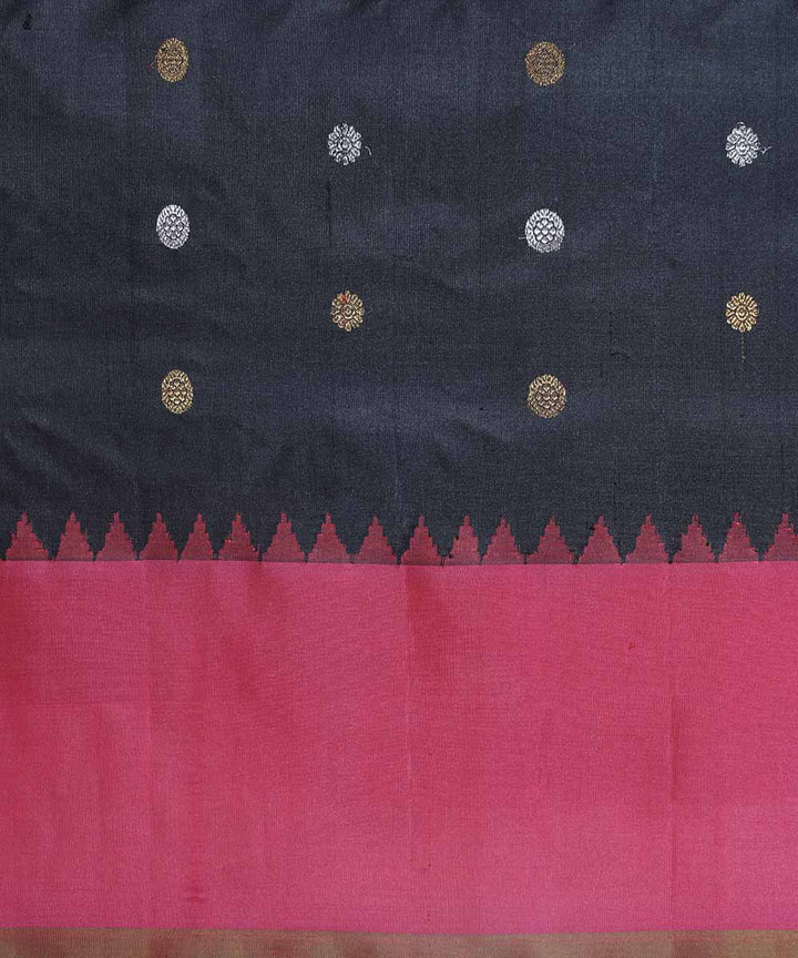 Black handwoven gadwal silk saree