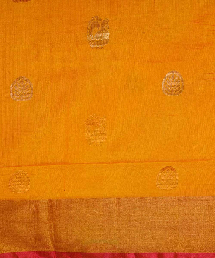Yellow pink handwoven uppada silk saree