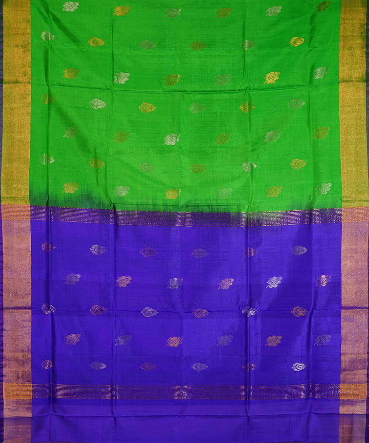 Light green blue handwoven uppada silk saree