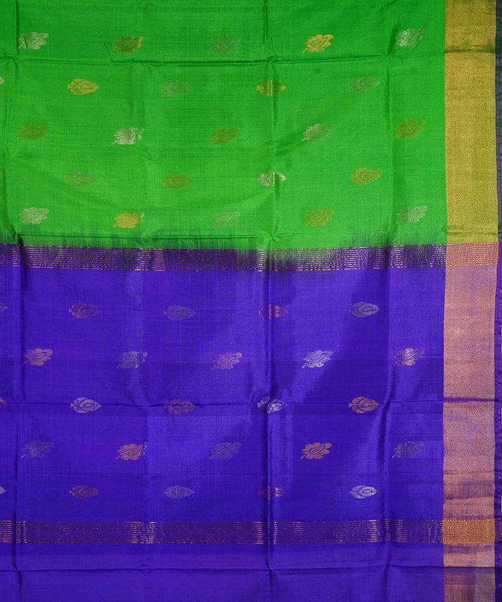 Light green blue handwoven uppada silk saree