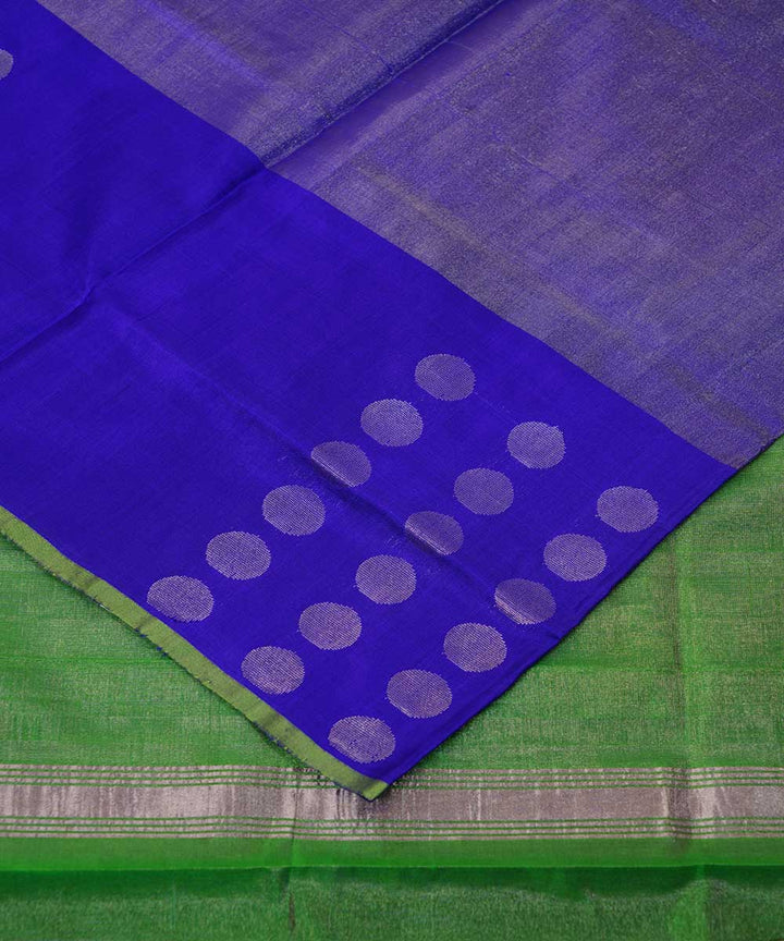 Blue light green handwoven uppada silk saree