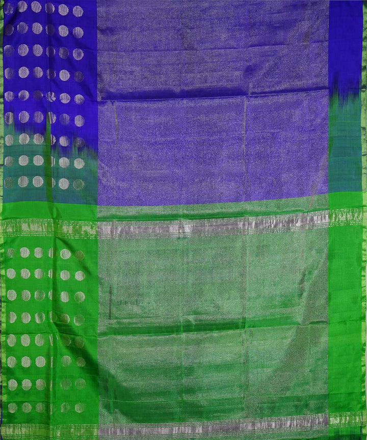 Blue light green handwoven uppada silk saree