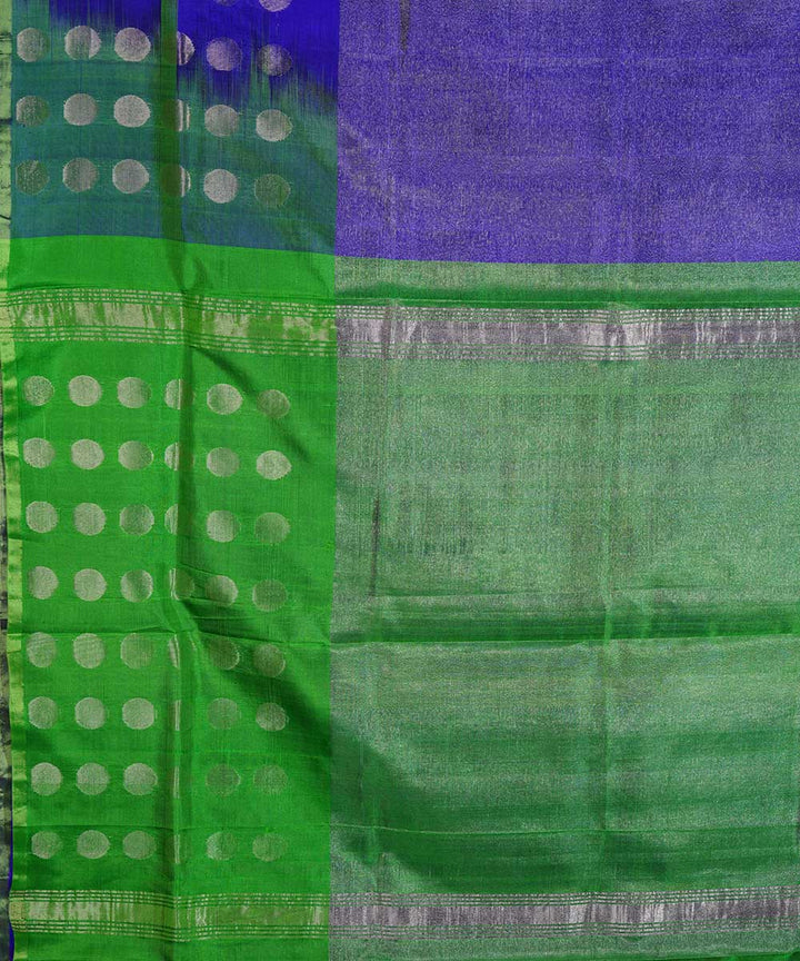 Blue light green handwoven uppada silk saree