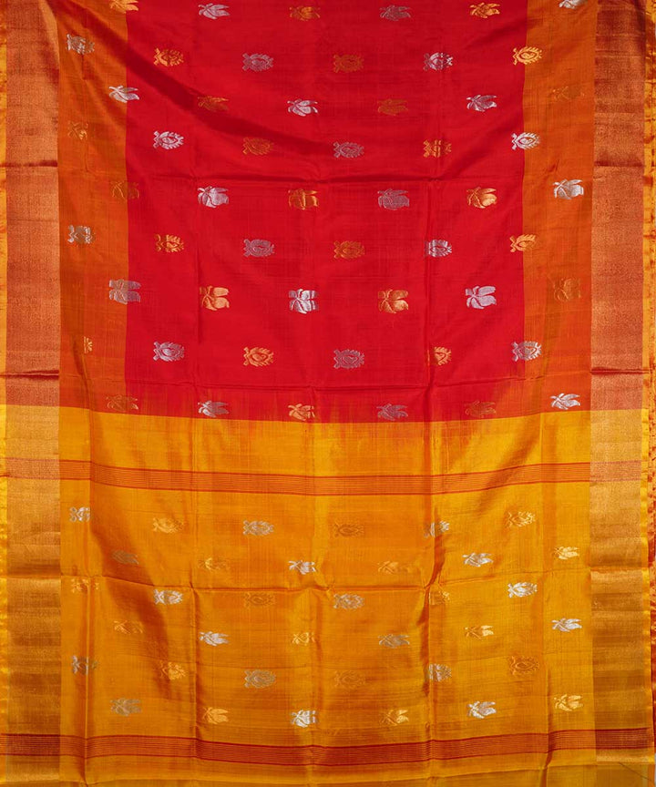 Red gold handwoven uppada silk saree