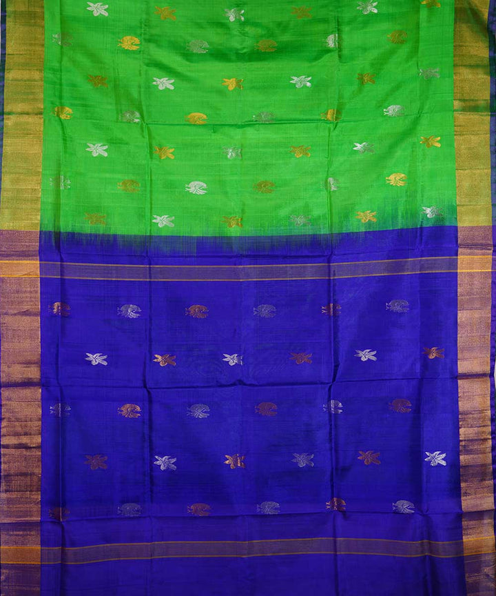 Light green blue handloom uppada silk saree