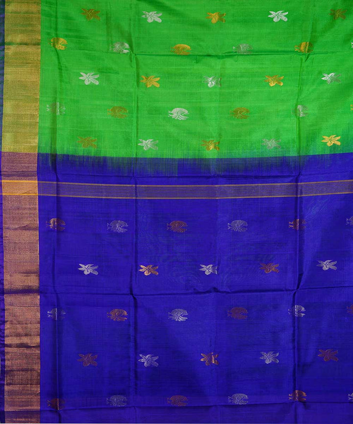 Light green blue handloom uppada silk saree