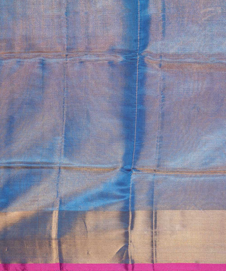 Sky blue red handwoven uppada silk saree