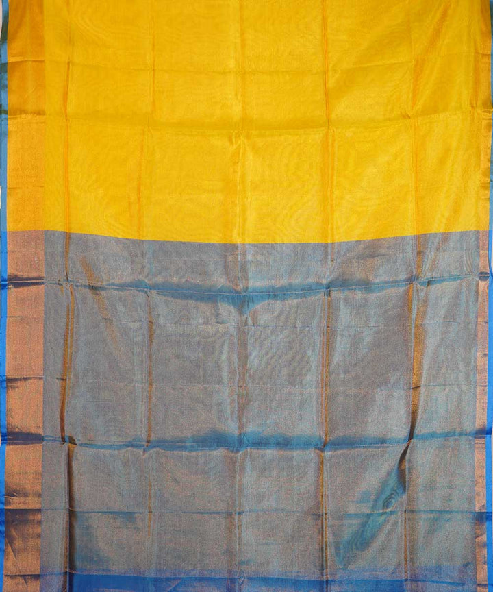 Yellow sky blue handwoven uppada silk saree