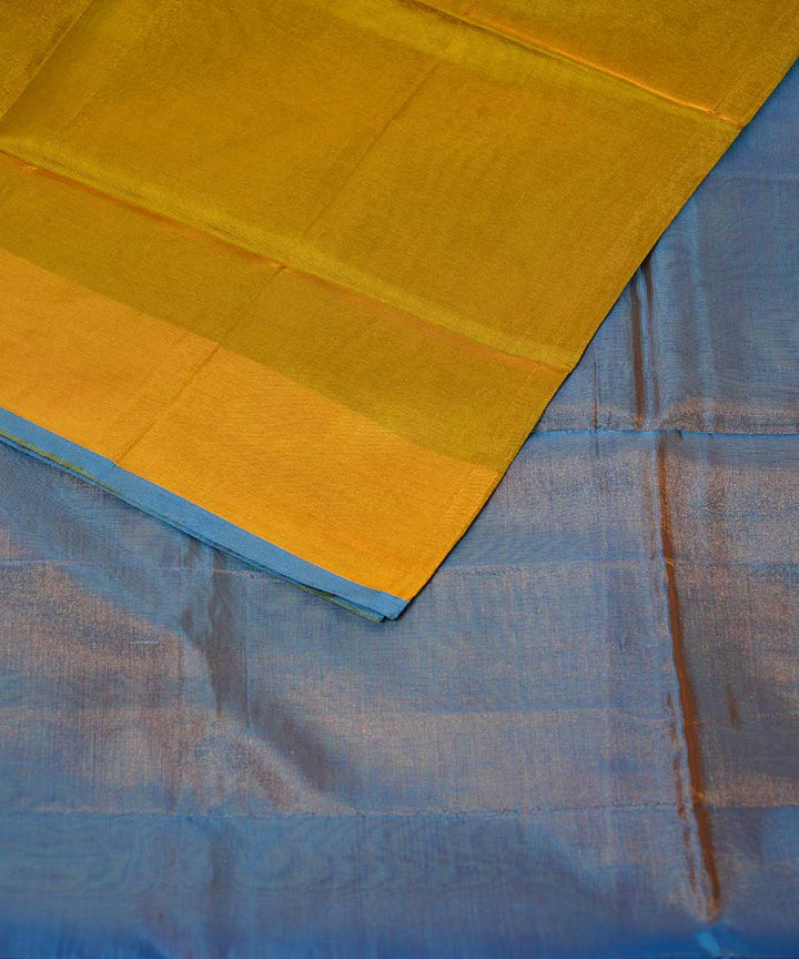 Yellow blue handloom uppada silk saree