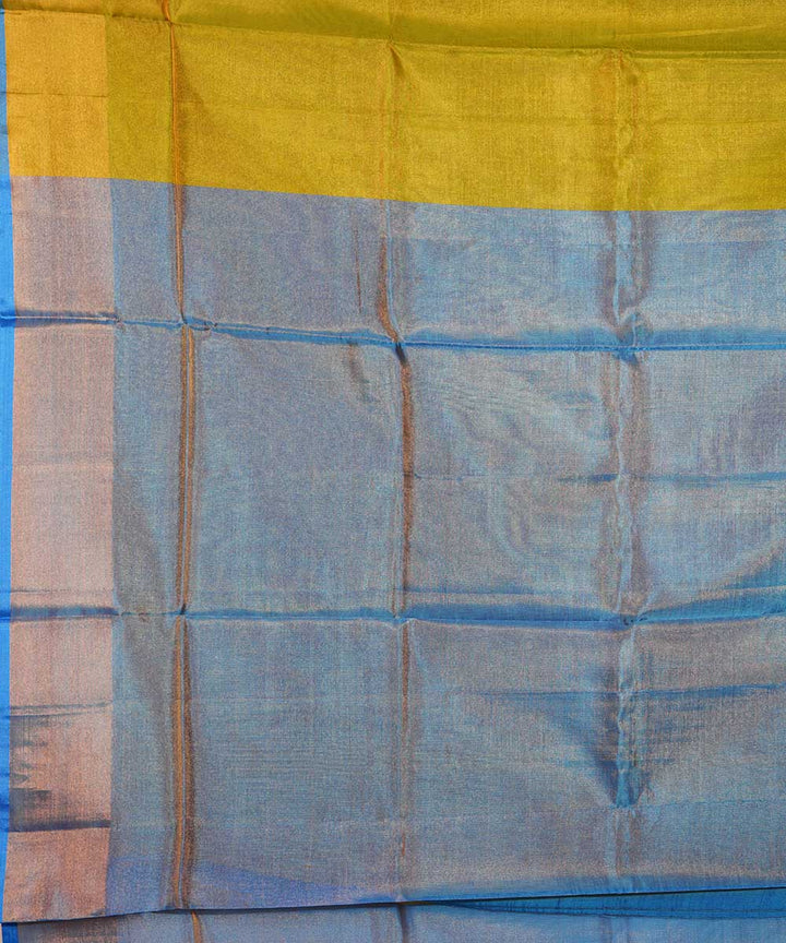 Yellow blue handloom uppada silk saree
