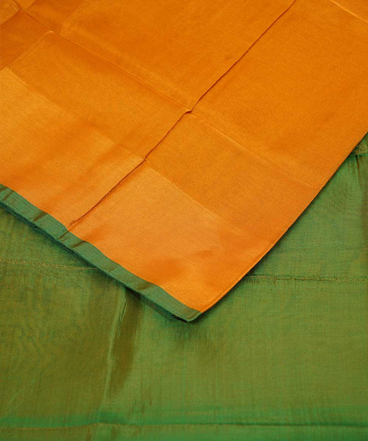 Yellow green hand woven uppada silk saree