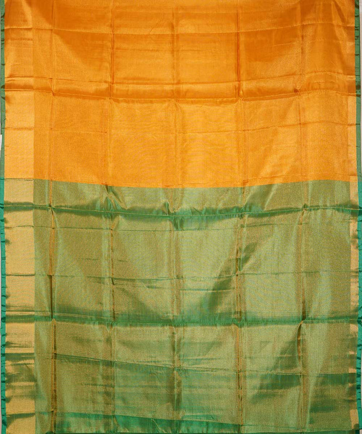 Yellow green hand woven uppada silk saree