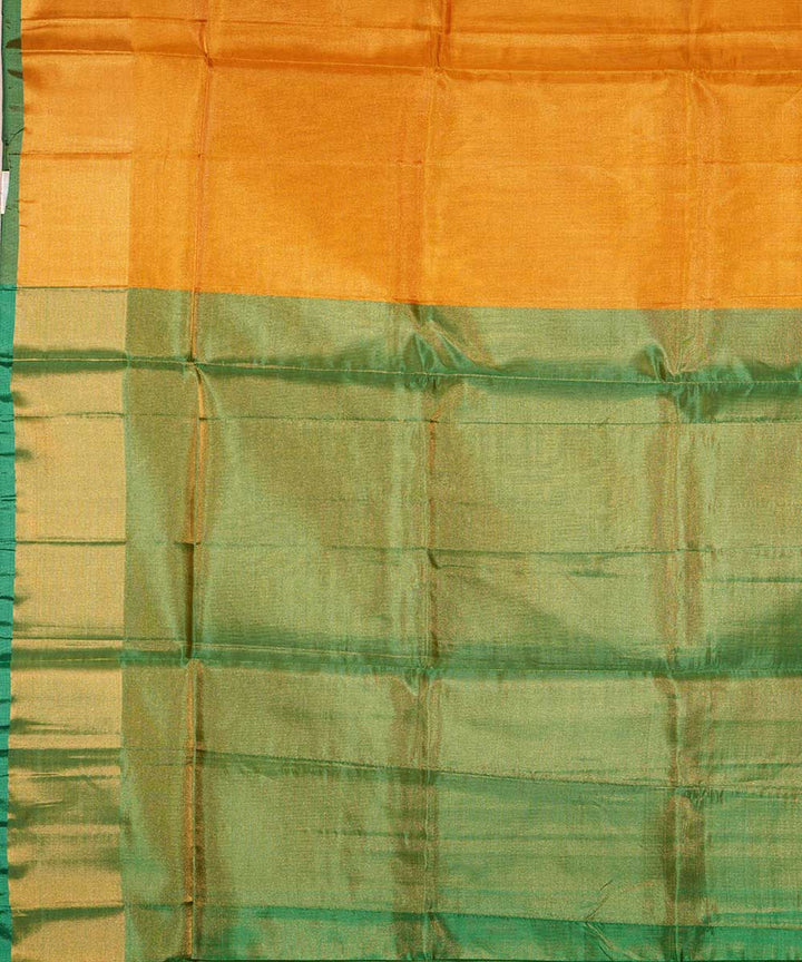 Yellow green hand woven uppada silk saree