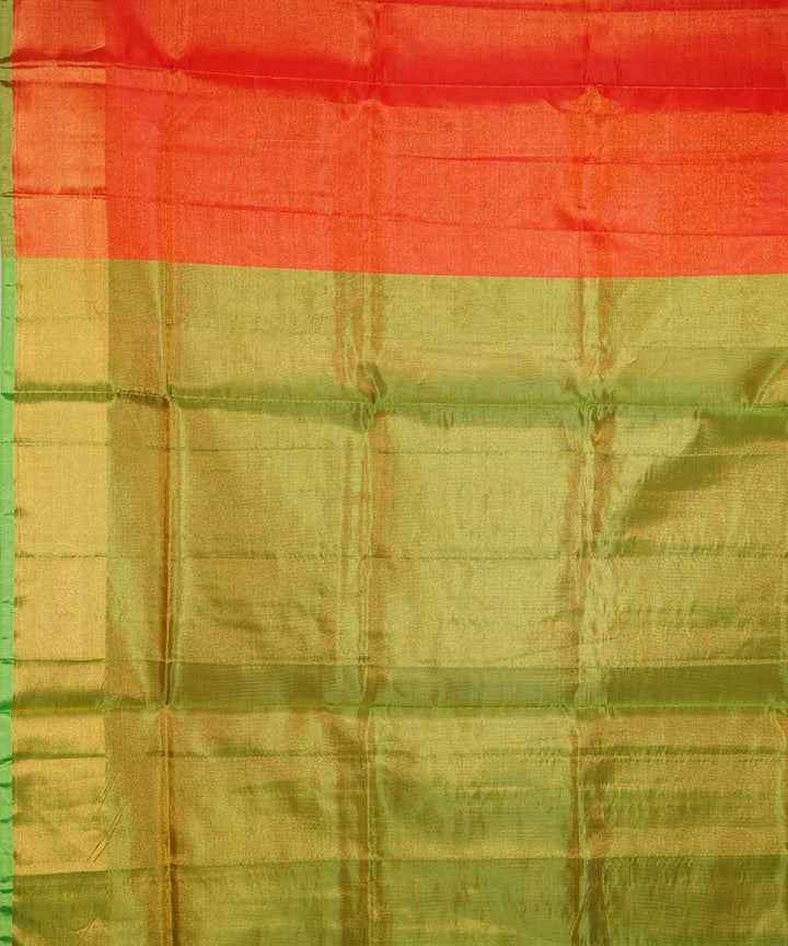 Orange light green handwoven uppada silk saree