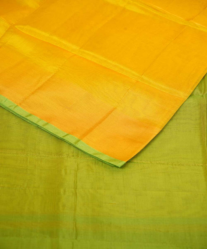 Yellow lime green handwoven uppada silk saree