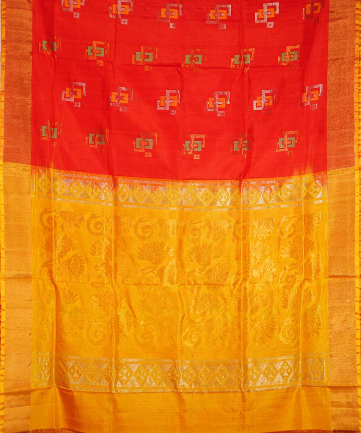 Red yellow handwoven uppada silk saree