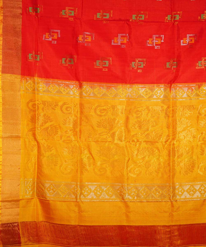 Red yellow handwoven uppada silk saree