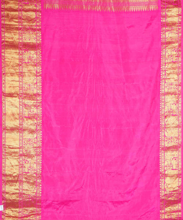 Lime green handwoven gadwal silk saree