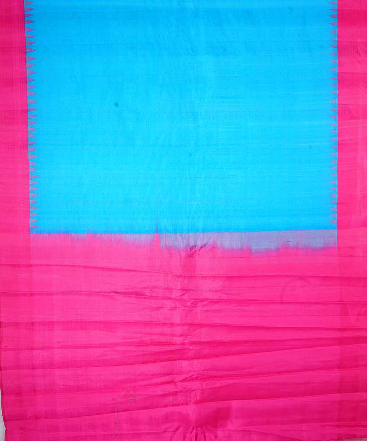 Sky blue handwoven gadwal silk saree