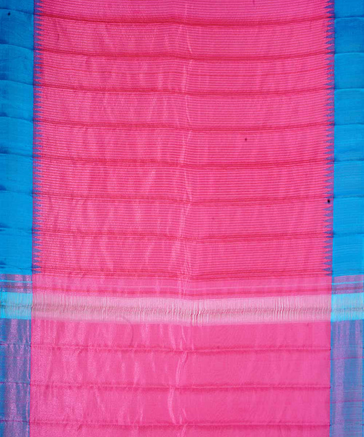 Pink handwoven gadwal silk saree