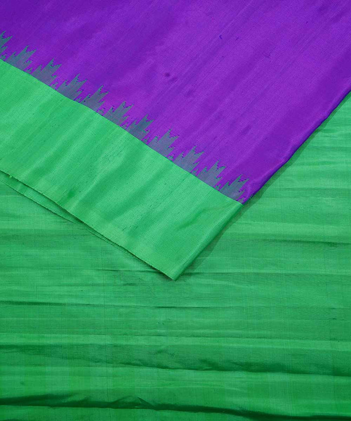 Purple blue dual shade handwoven gadwal silk saree