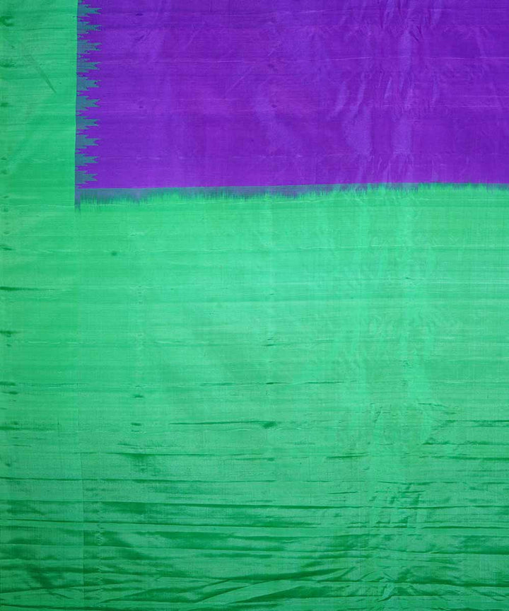 Purple blue dual shade handwoven gadwal silk saree