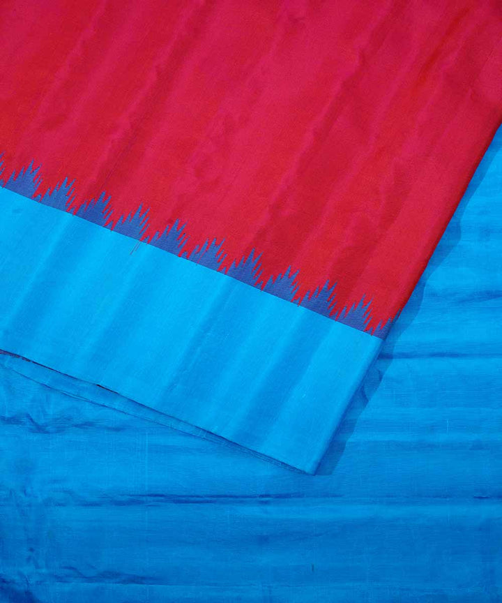 Red handwoven gadwal silk saree