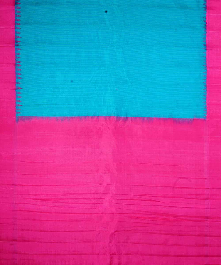 Sky blue handloom gadwal silk saree