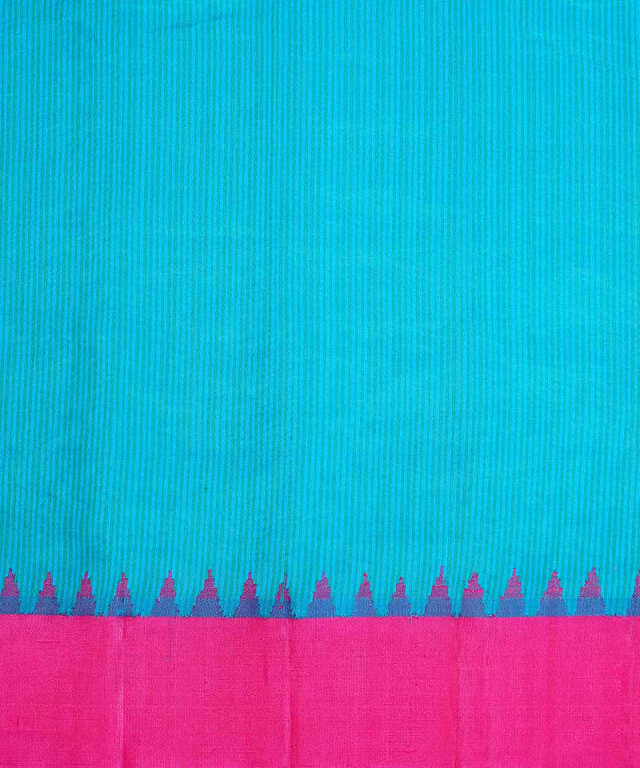 Sky blue handloom gadwal silk saree