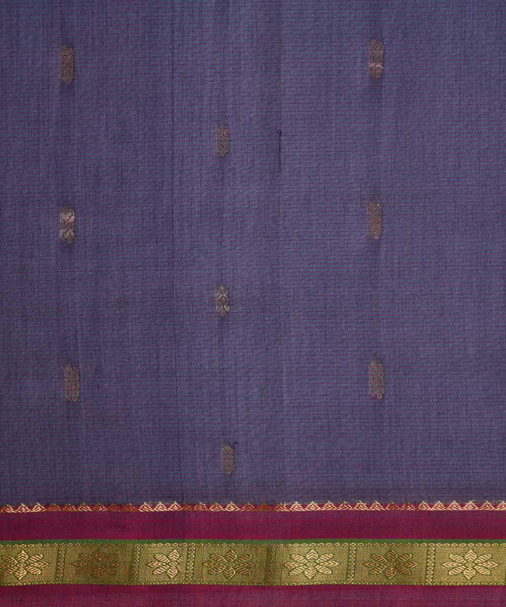 Grey handwoven gadwal silk saree