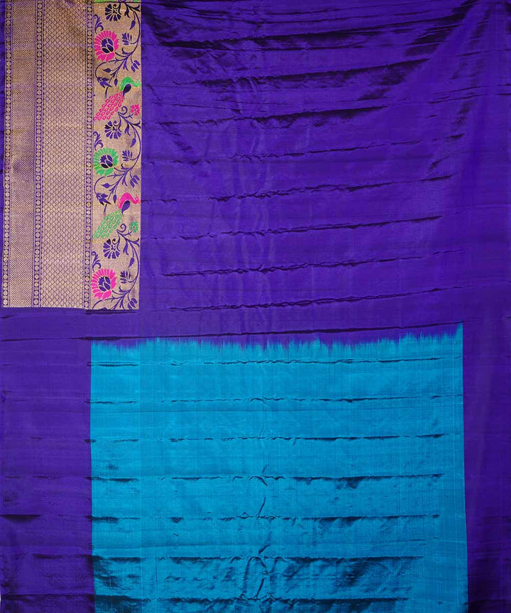 Light blue handwoven gadwal silk saree