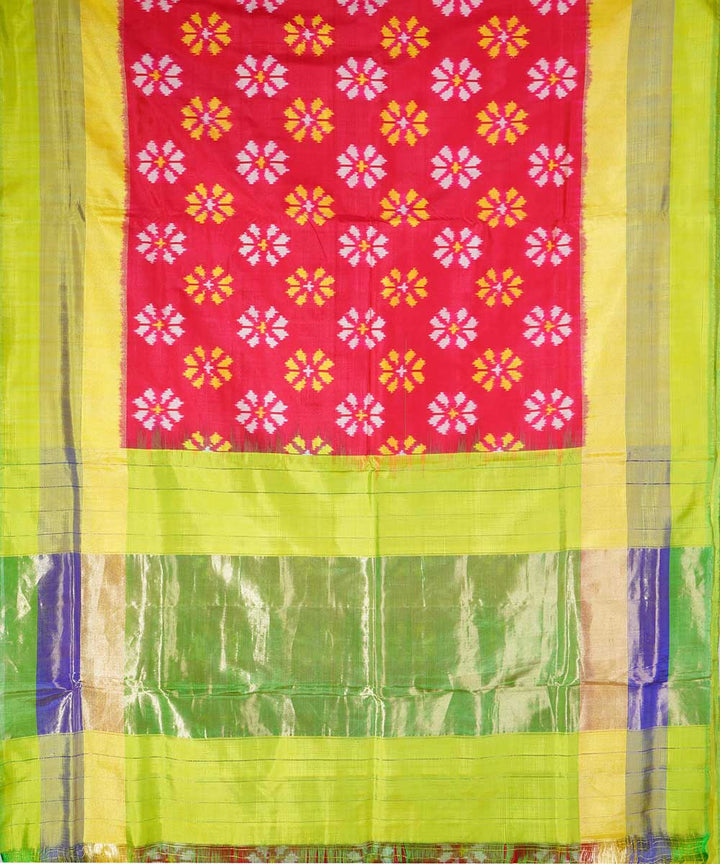 Red handwoven ikkat silk pochampally saree