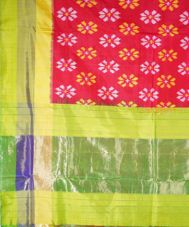 Red handwoven ikkat silk pochampally saree