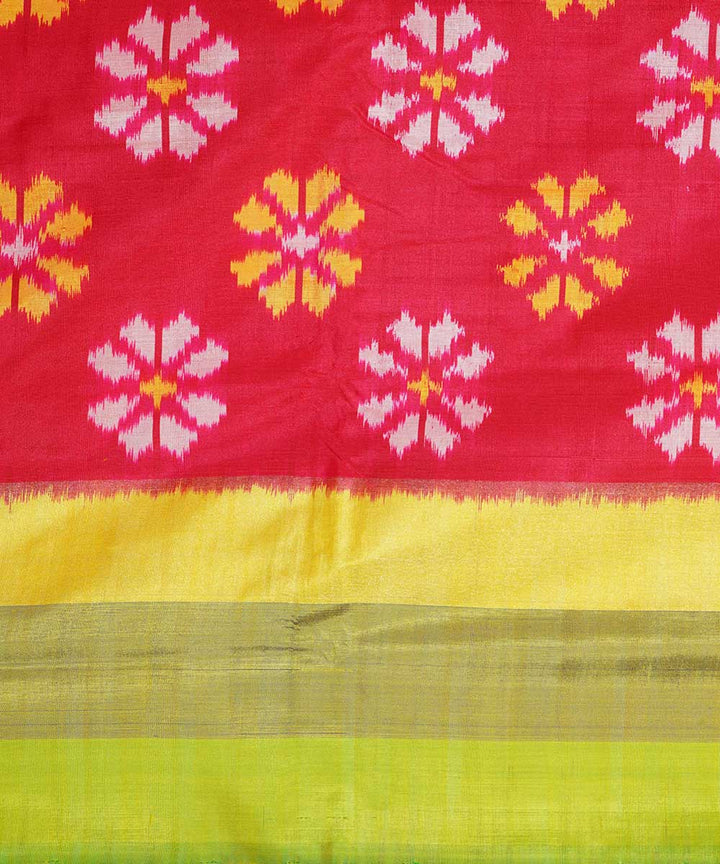 Red handwoven ikkat silk pochampally saree