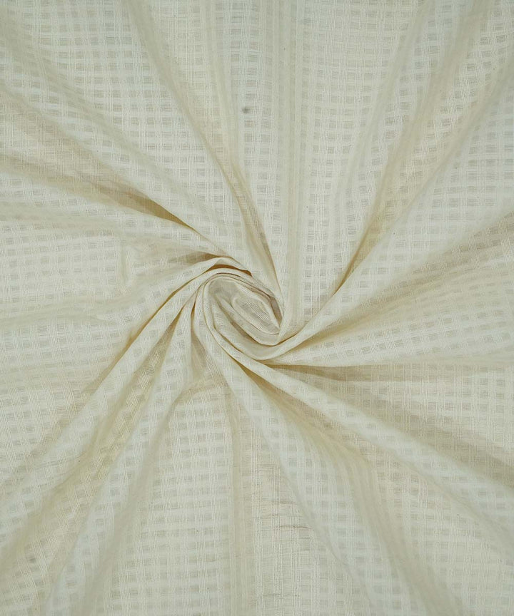 0.6m White handwoven cotton checks mangalgiri fabric