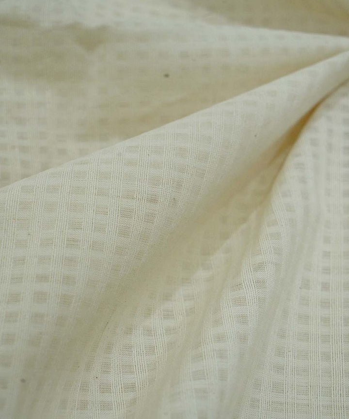 0.6m White handwoven cotton checks mangalgiri fabric