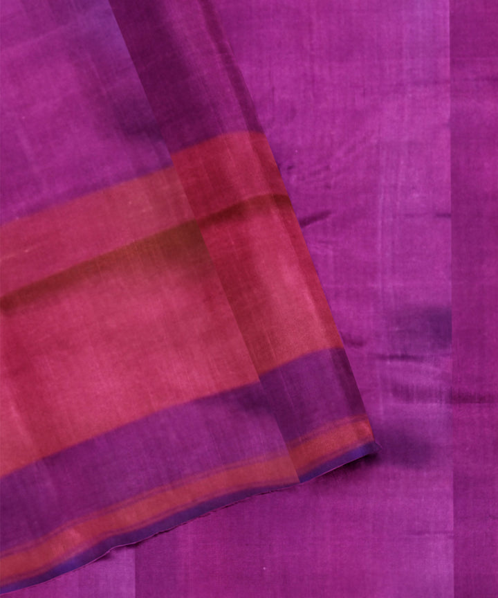 Deep blue purple hand woven patola silk saree