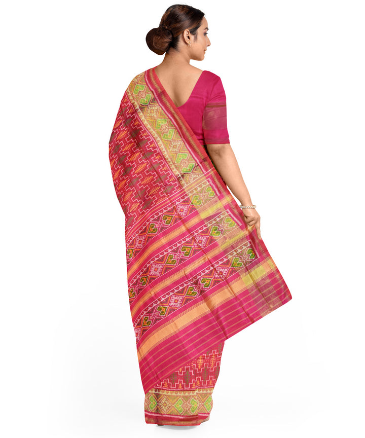 Light pink handwoven patola silk saree