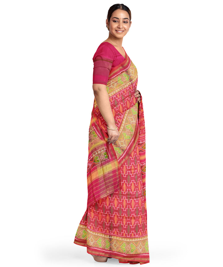 Light pink handwoven patola silk saree