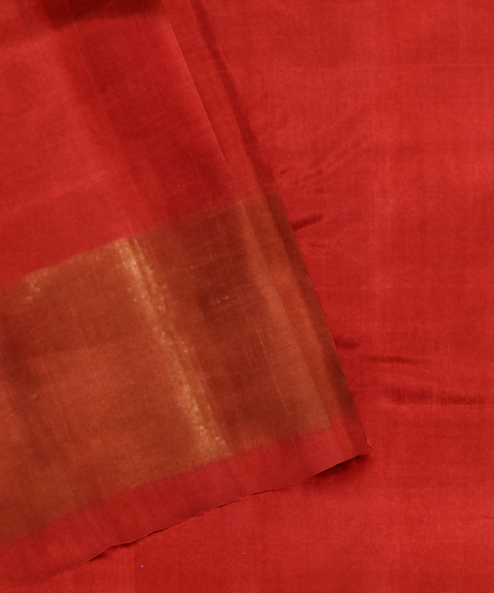 Brick red handwoven patola silk saree