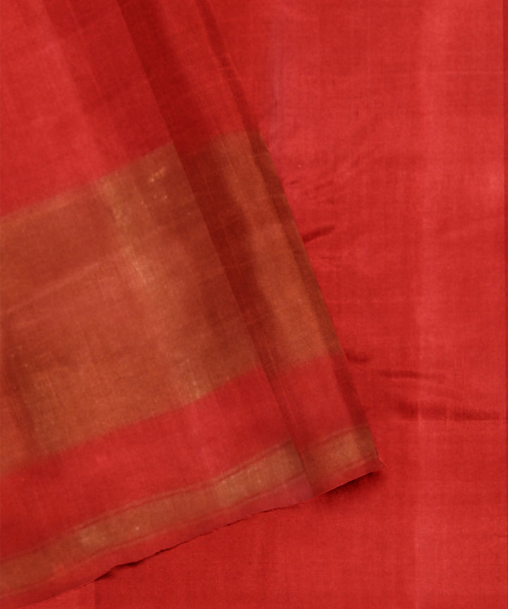 Apple red handwoven patola silk saree