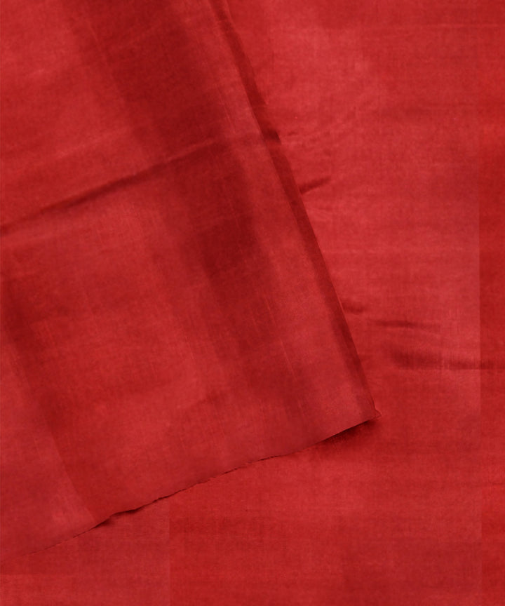 Dark green red handwoven patola silk saree